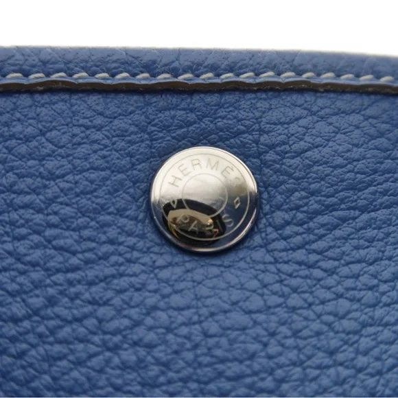 ✨🛍️ Hermes Negonda Leather Garden Party 36 Tote in Blue Jean - Picture 9 of 9